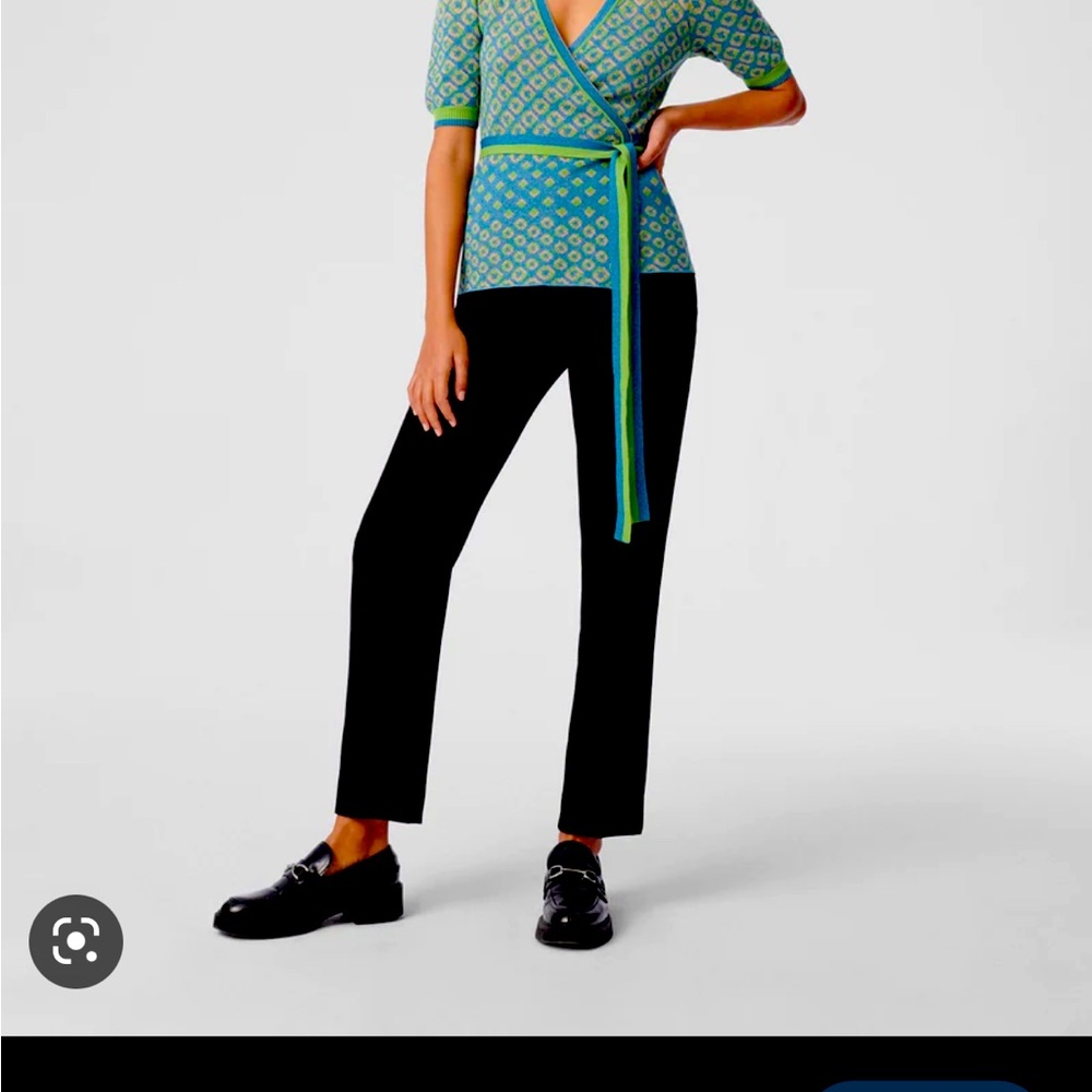 Diane Von Furstenberg Marnee Jacquard knit wrap sweater.